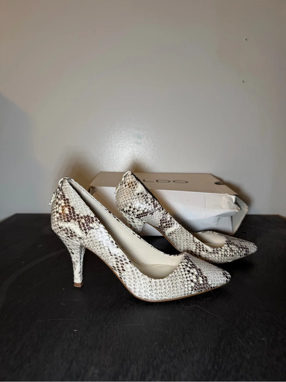 ALDO - NYDIVEN Snakeskin Asymmetrical Pumps